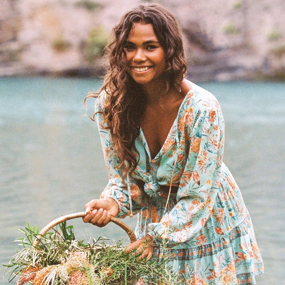 Arnhem Acacia Blouse in Opal, AU Size 10